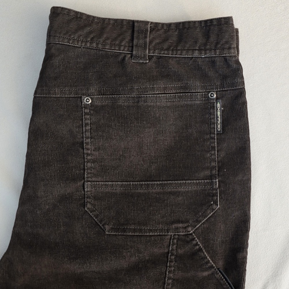 Exofficio Men Brown Corduroy Utility Pants Straight Leg Flat‎ Front Sz 38X32